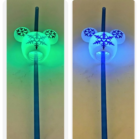 Disney Parks Mickey Holiday Light up Multicolor Bottle Straw Topper - Picture 5 of 8